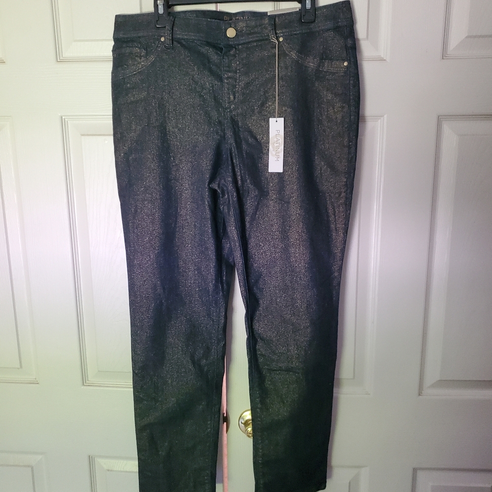 Chicos Platinum Shimmer Jeggings - Picture 2 of 8